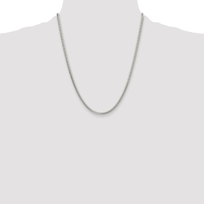 Sterling Silver Rhodium-plated Polished 3.4mm Domed Curb Chain