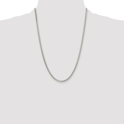 Sterling Silver Rhodium-plated Polished 3.4mm Domed Curb Chain