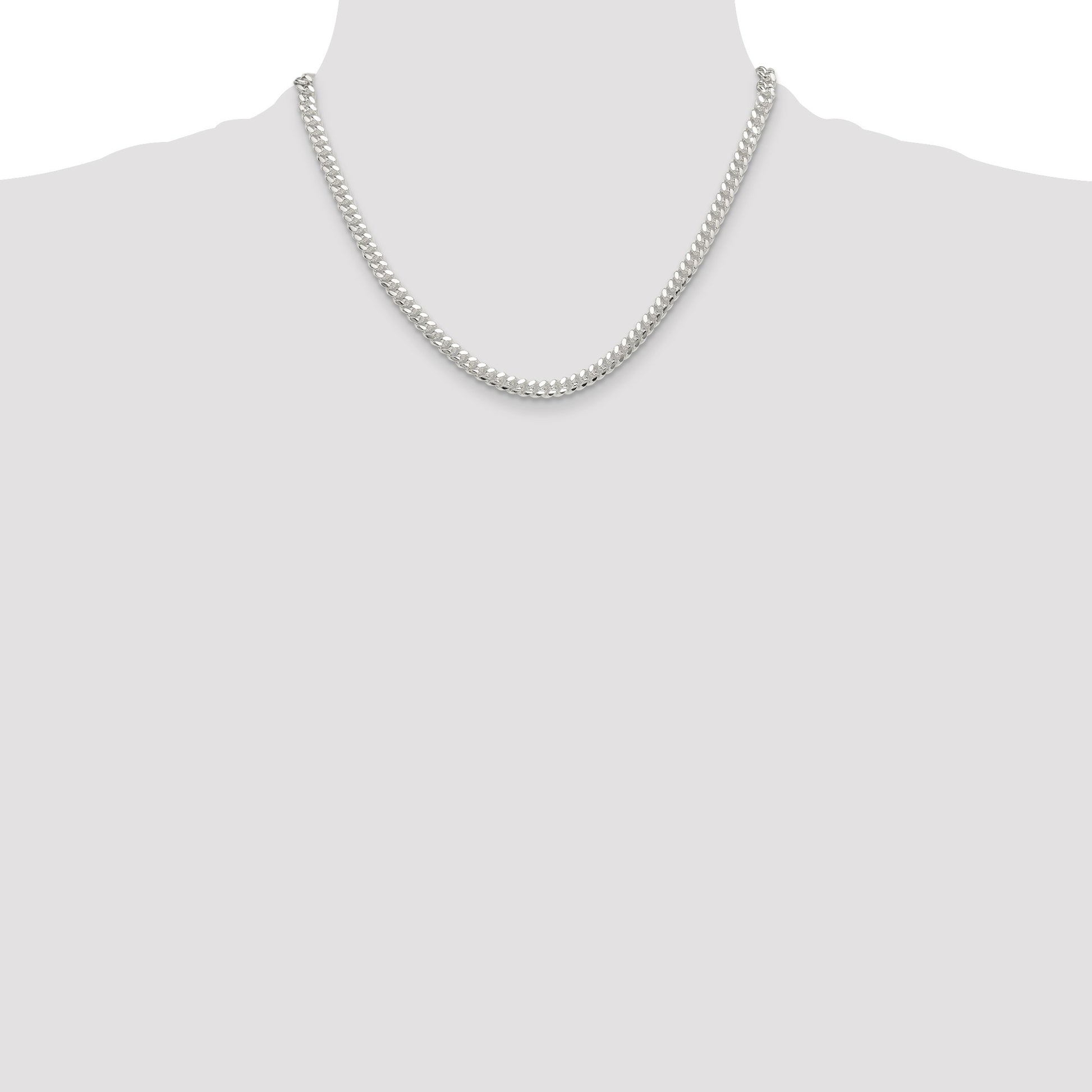 Sterling Silver Polished 5.7mm Domed Curb Chain