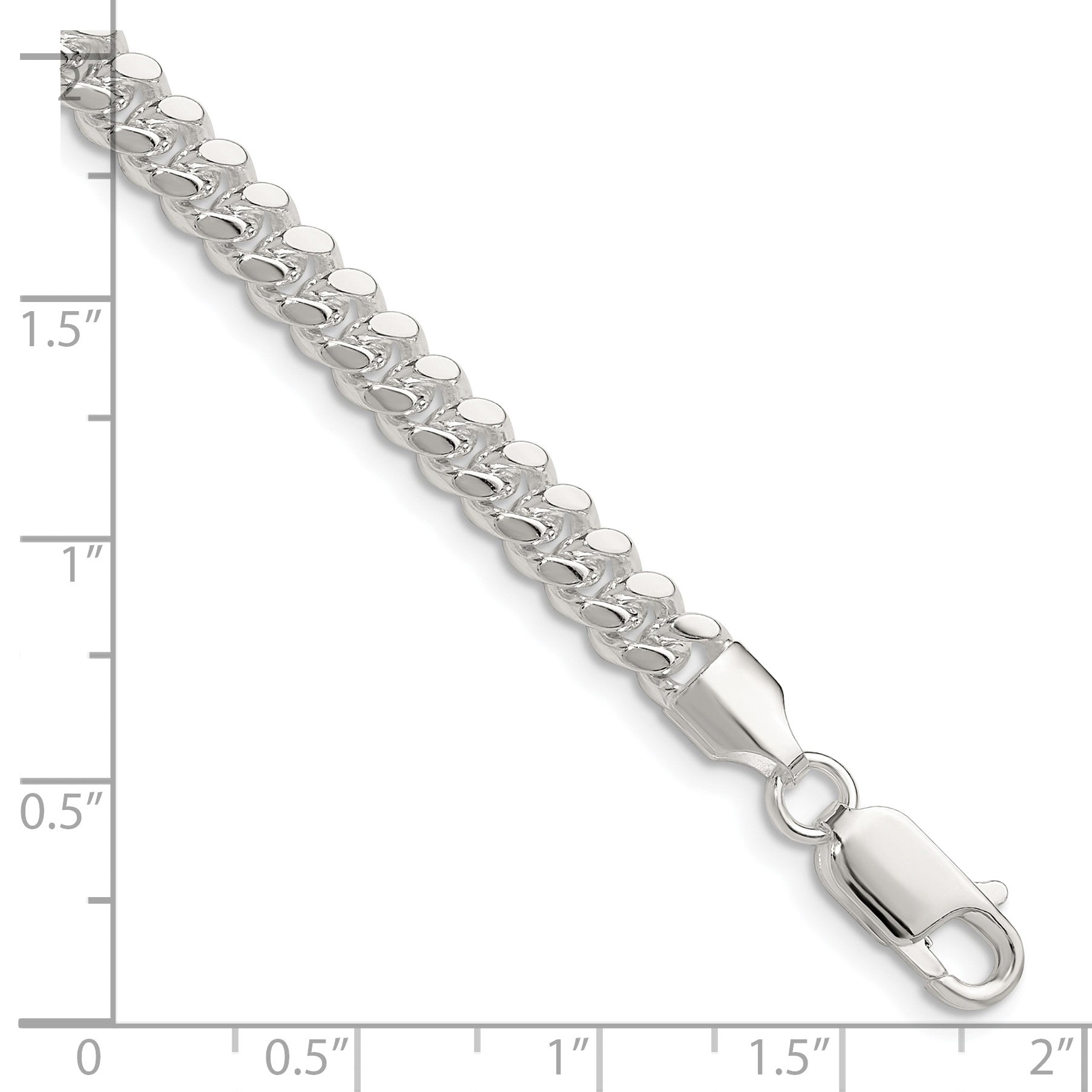 Sterling Silver Polished 5.7mm Domed Curb Chain