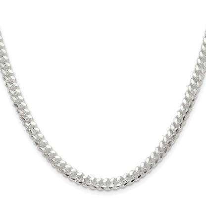 Sterling Silver Rhodium-plated Polished 5.7mm Domed Curb Chain