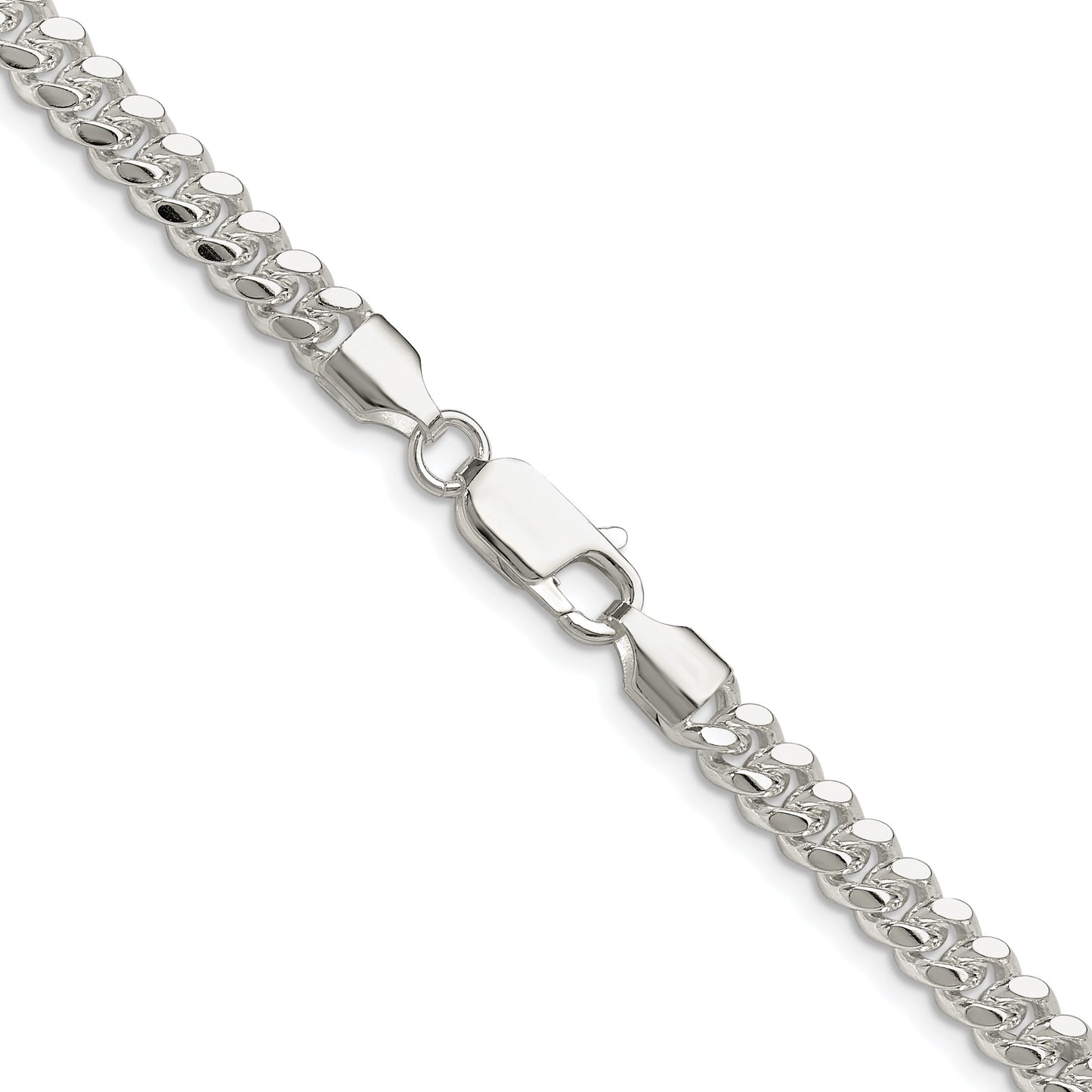 Sterling Silver Rhodium-plated Polished 5.7mm Domed Curb Chain