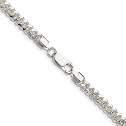 Sterling Silver Rhodium-plated Polished 5.7mm Domed Curb Chain