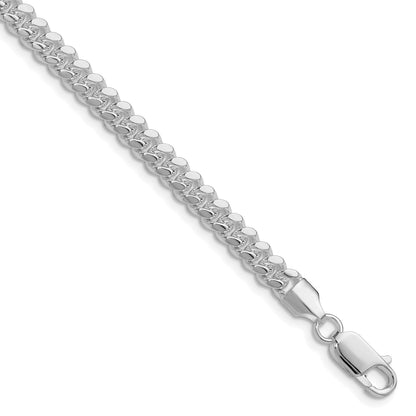 Sterling Silver Rhodium-plated Polished 5.7mm Domed Curb Chain