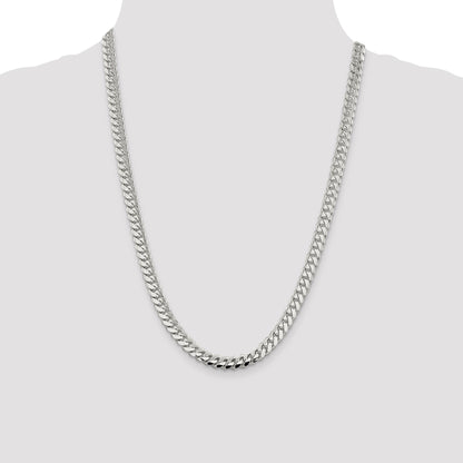 Sterling Silver 7.0mm Polished Domed Curb Chain