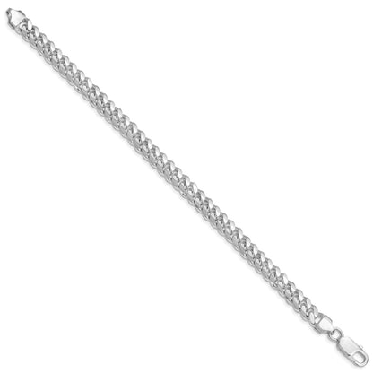 Sterling Silver Rhodium-plated 7.0mm Polished Domed Curb Chain