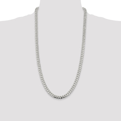 Sterling Silver 7.8mm Polished Domed Curb Chain