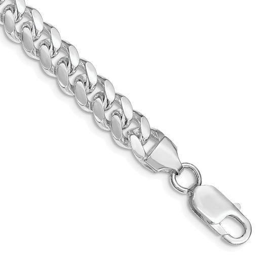 Sterling Silver Rhodium-plated 7.8mm Polished Domed Curb Chain Bracelet