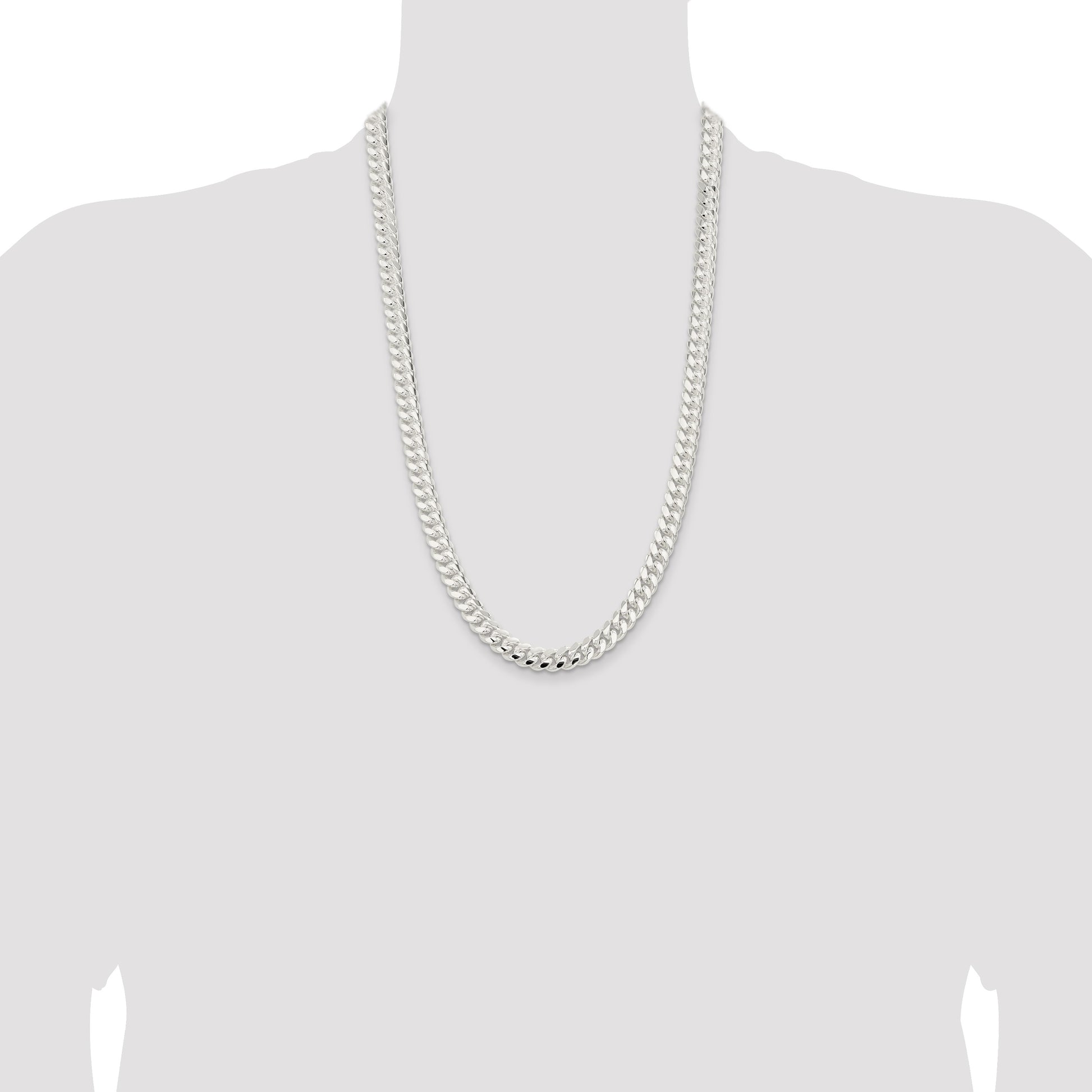 Sterling Silver 9mm Polished Domed Curb Chain