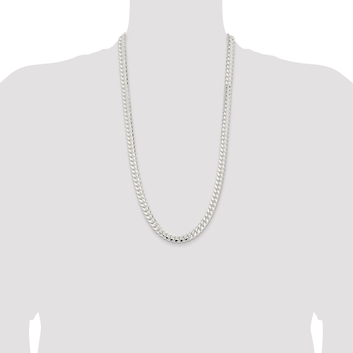 Sterling Silver 9mm Polished Domed Curb Chain