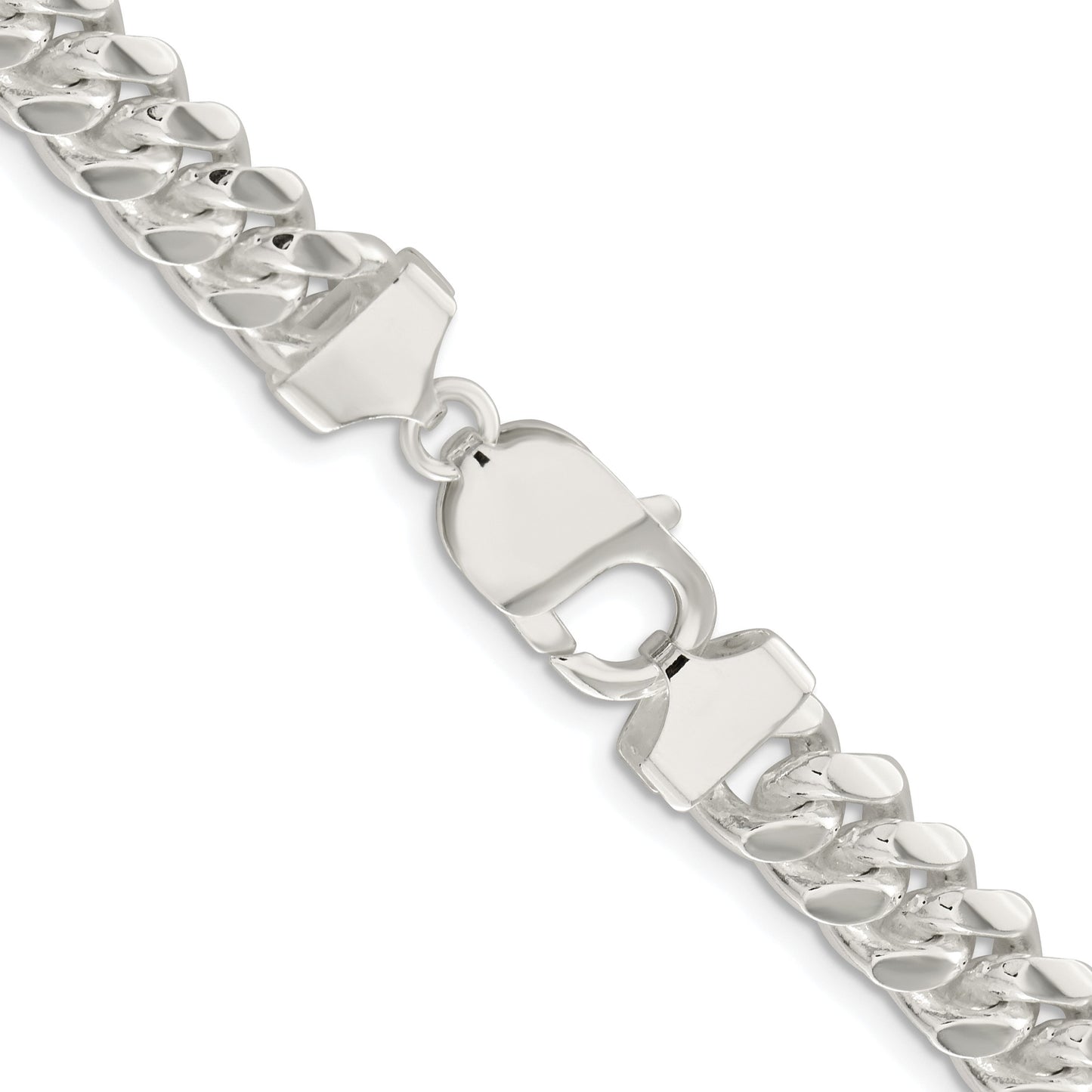 Sterling Silver Rhodium-plated 9mm Polished Domed Curb Chain