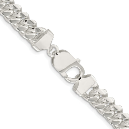 Sterling Silver Rhodium-plated 9mm Polished Domed Curb Chain