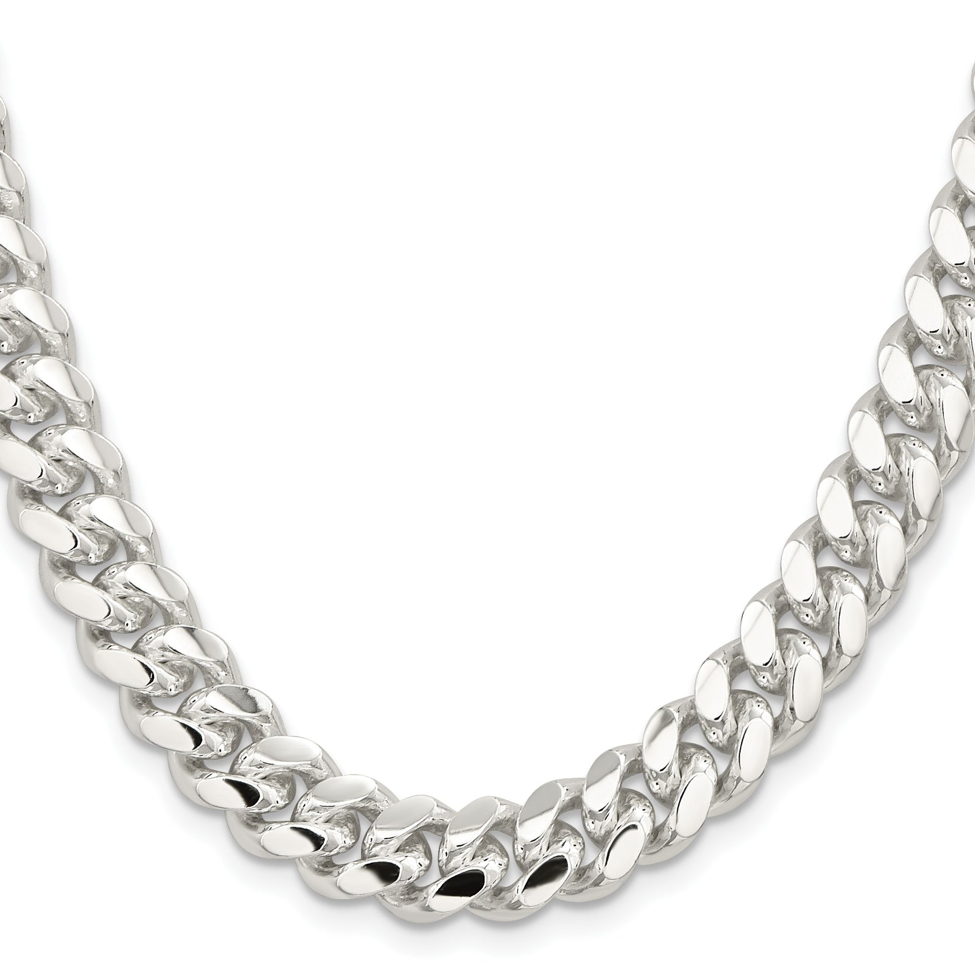 Sterling Silver 10.7mm Polished Domed Curb Chain