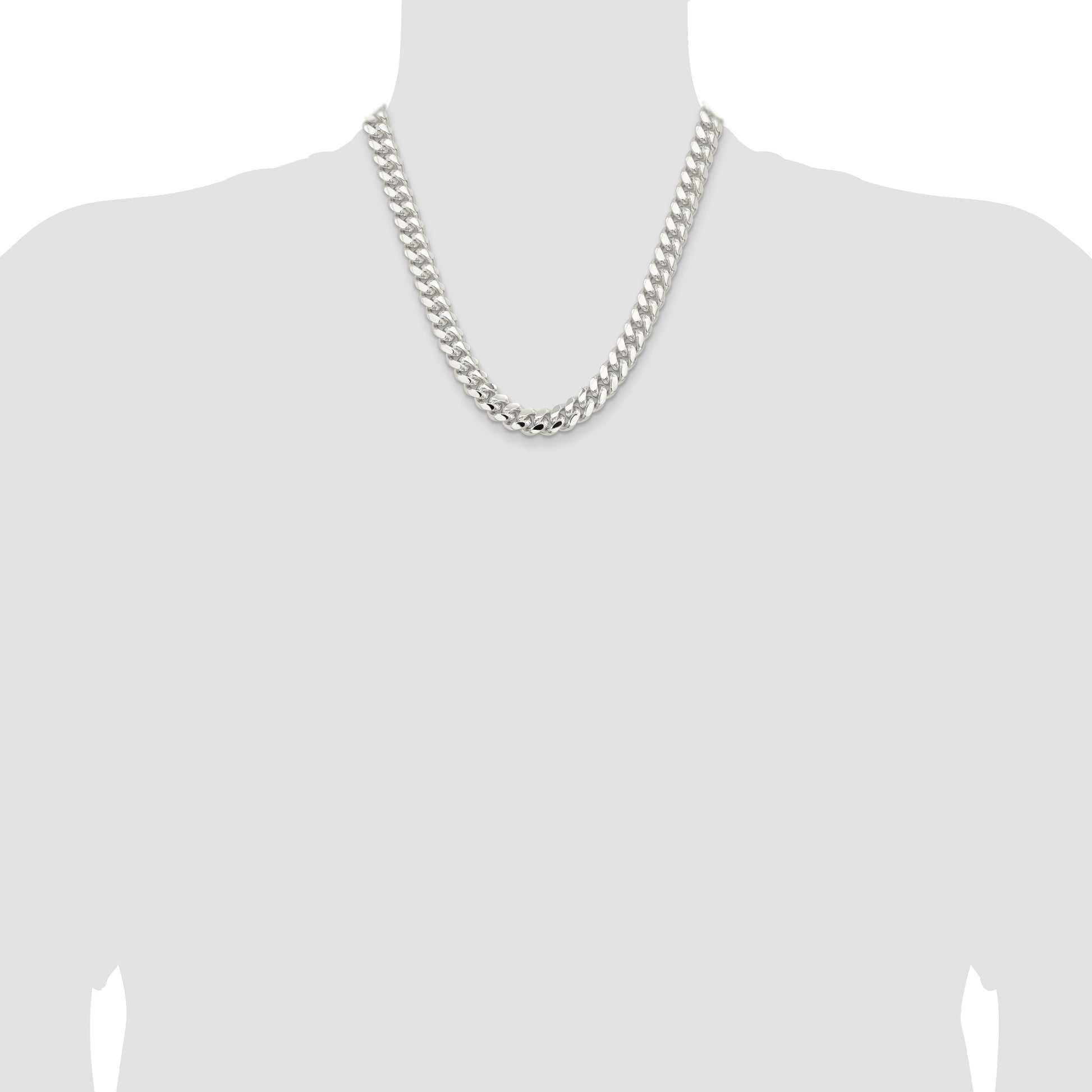 Sterling Silver 10.7mm Polished Domed Curb Chain