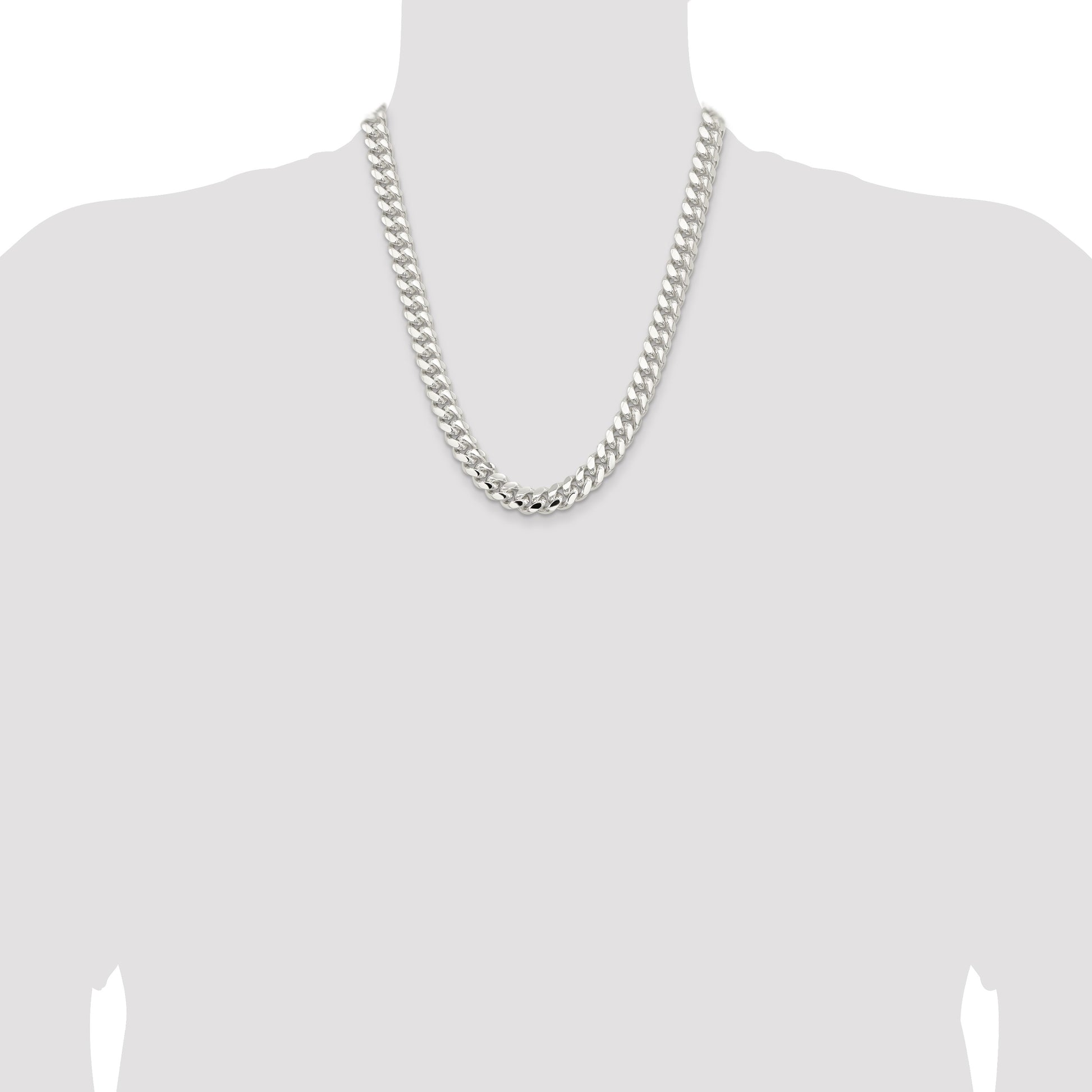 Sterling Silver 10.7mm Polished Domed Curb Chain