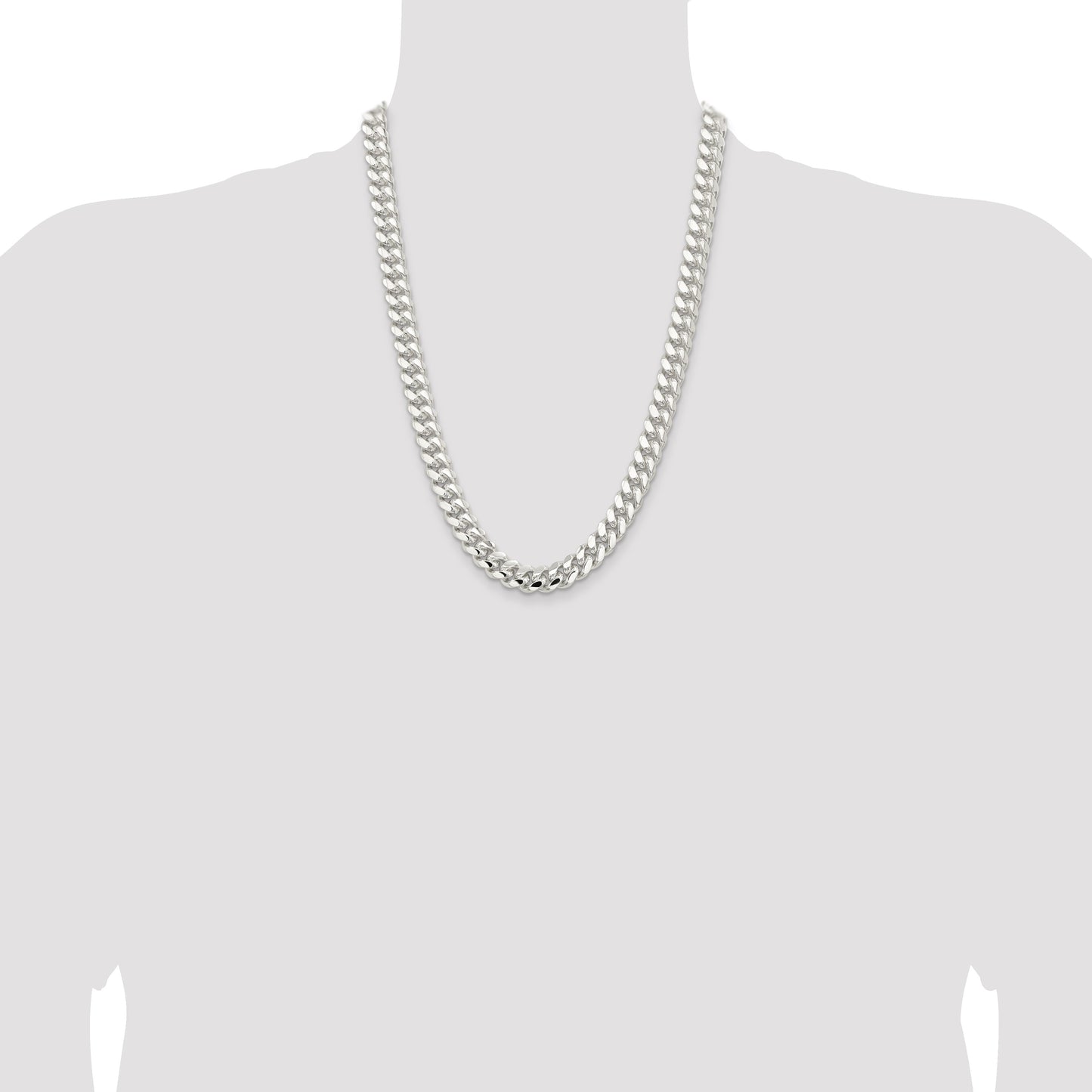 Sterling Silver 10.7mm Polished Domed Curb Chain