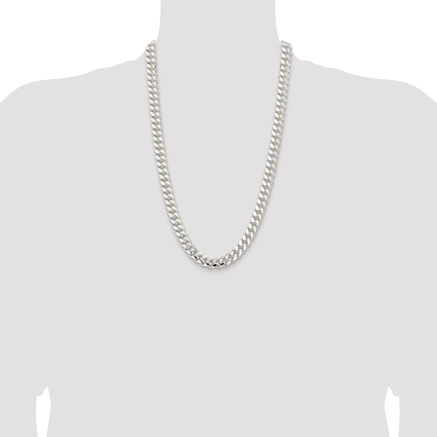 Sterling Silver 10.7mm Polished Domed Curb Chain