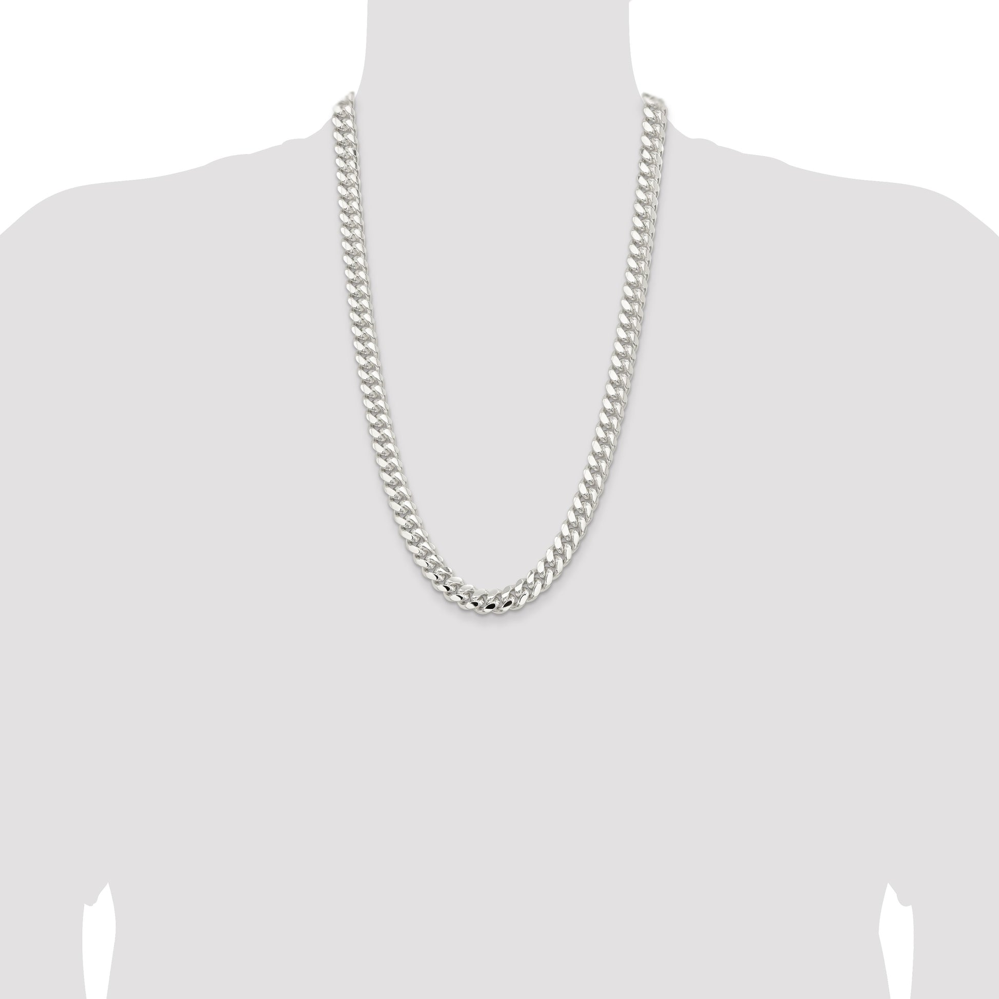 Sterling Silver 10.7mm Polished Domed Curb Chain
