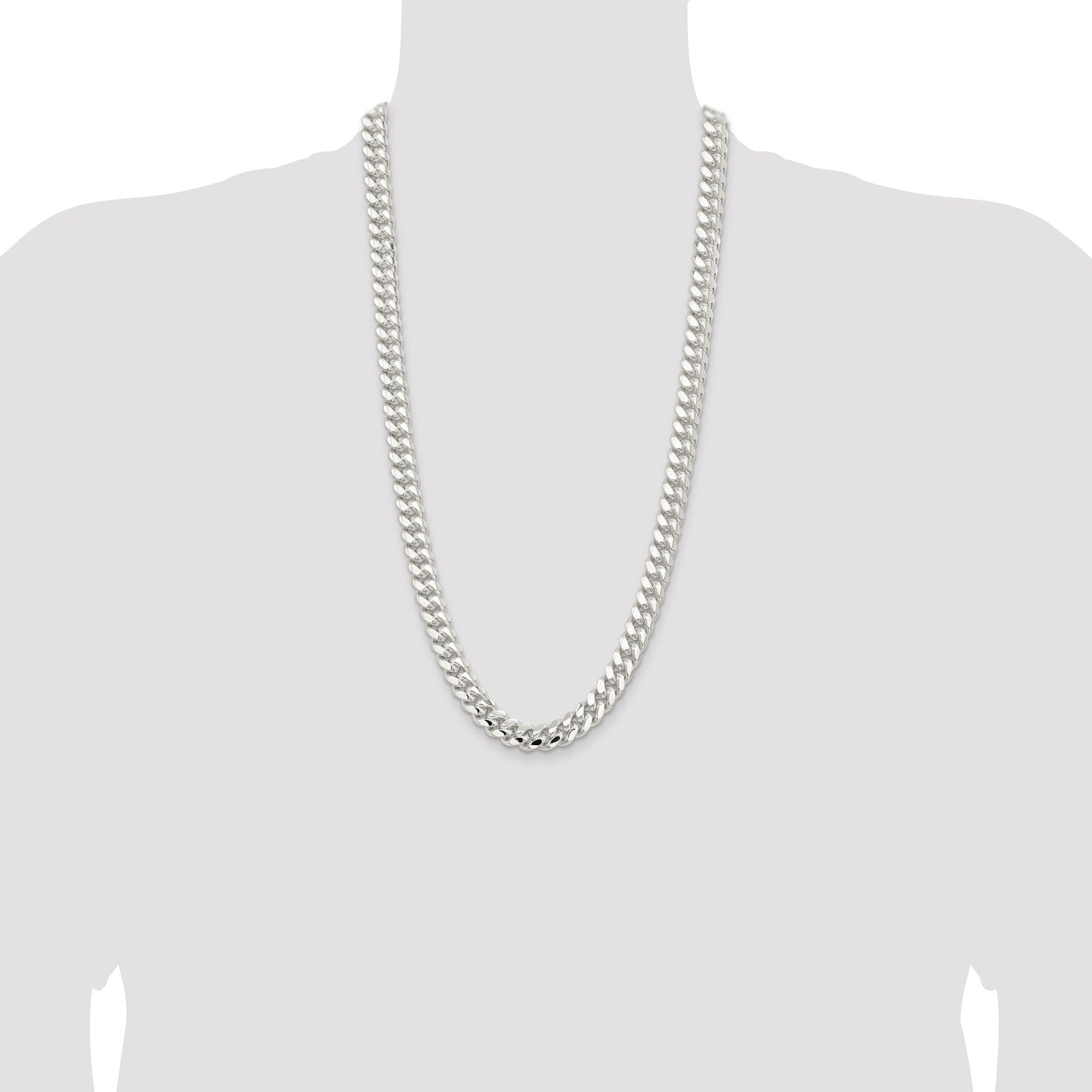 Sterling Silver 10.7mm Polished Domed Curb Chain