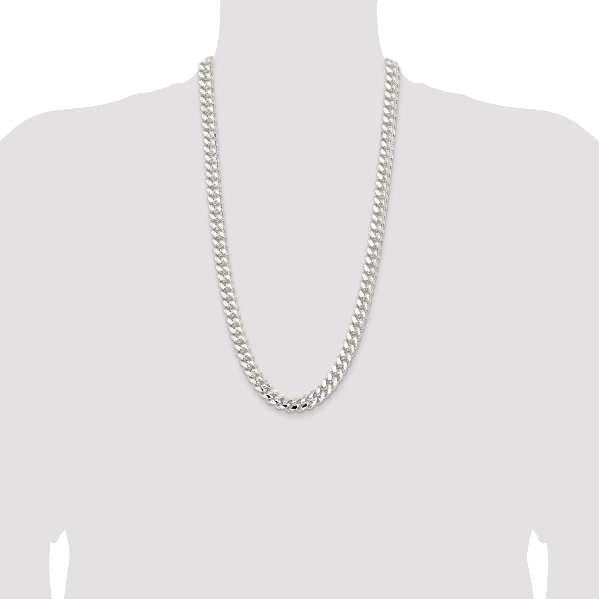 Sterling Silver 10.7mm Polished Domed Curb Chain