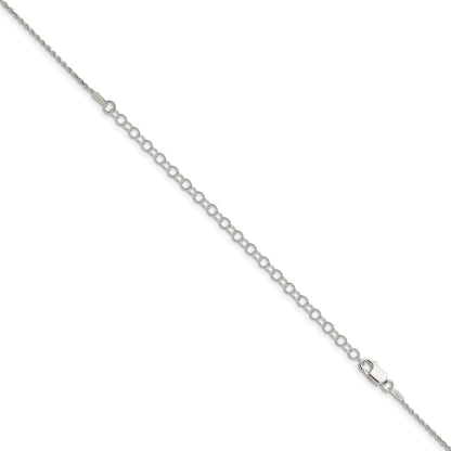 Sterling Silver 1.2mm Diamond-cut Rope Chain w/4in ext.