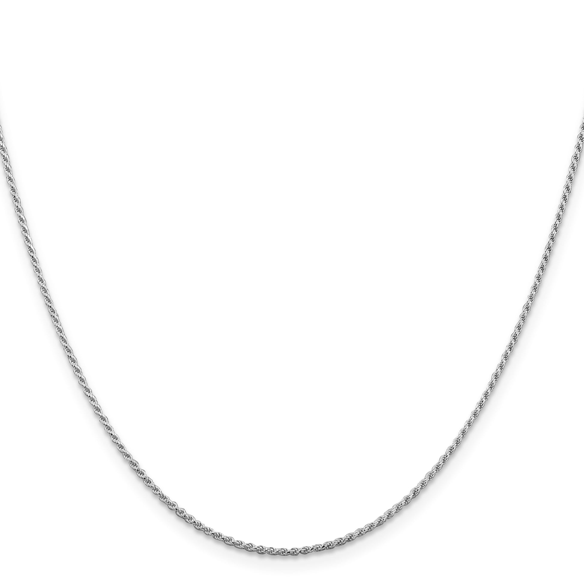Sterling Silver Rhodium-plated 1.1mm Diamond-cut Rope Chain w/2in ext.
