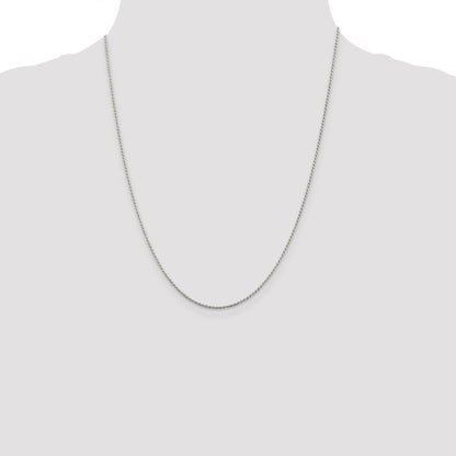 Sterling Silver Rhodium-plated 1.1mm Diamond-cut Rope Chain