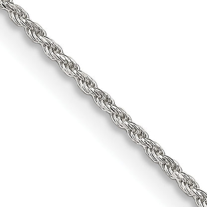 Sterling Silver 1.2mm Diamond-cut Rope Chain w/4in ext.