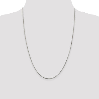 Sterling Silver 1.5mm Diamond-cut Rope Chain
