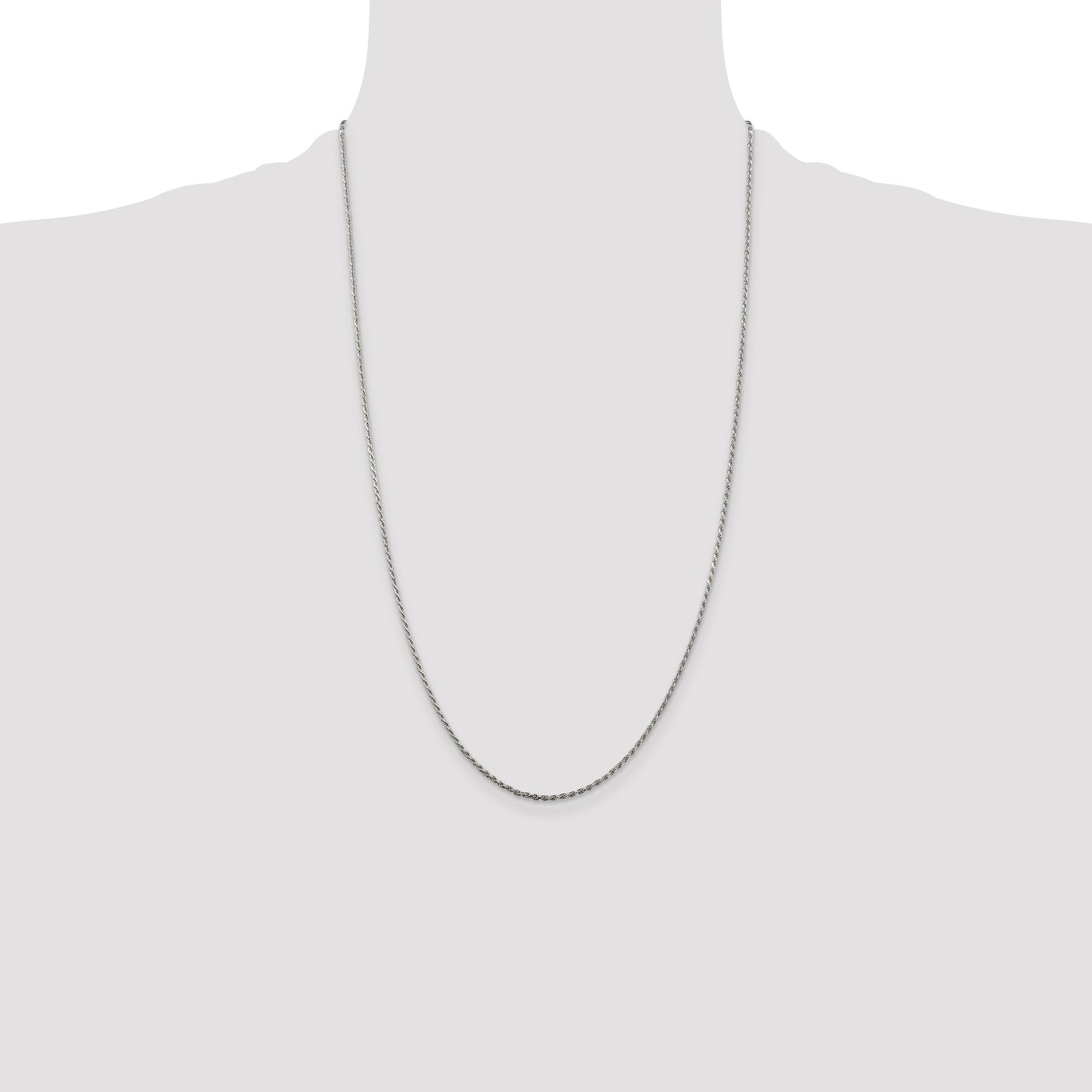 Sterling Silver 1.5mm Diamond-cut Rope Chain