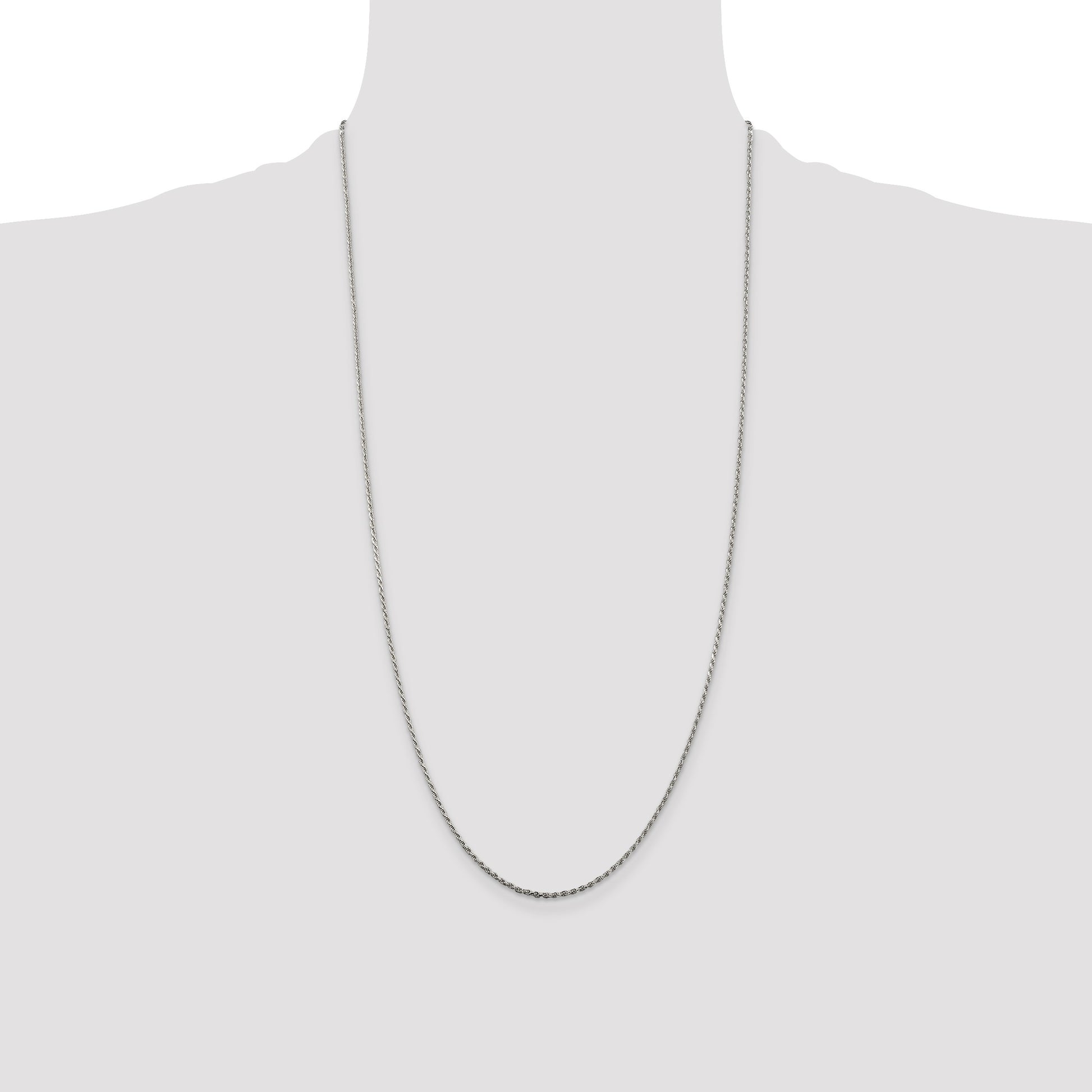 Sterling Silver 1.5mm Diamond-cut Rope Chain