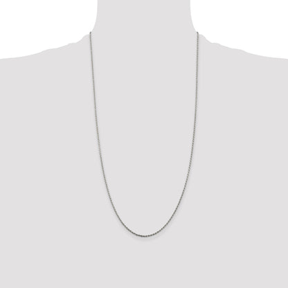 Sterling Silver 1.5mm Diamond-cut Rope Chain