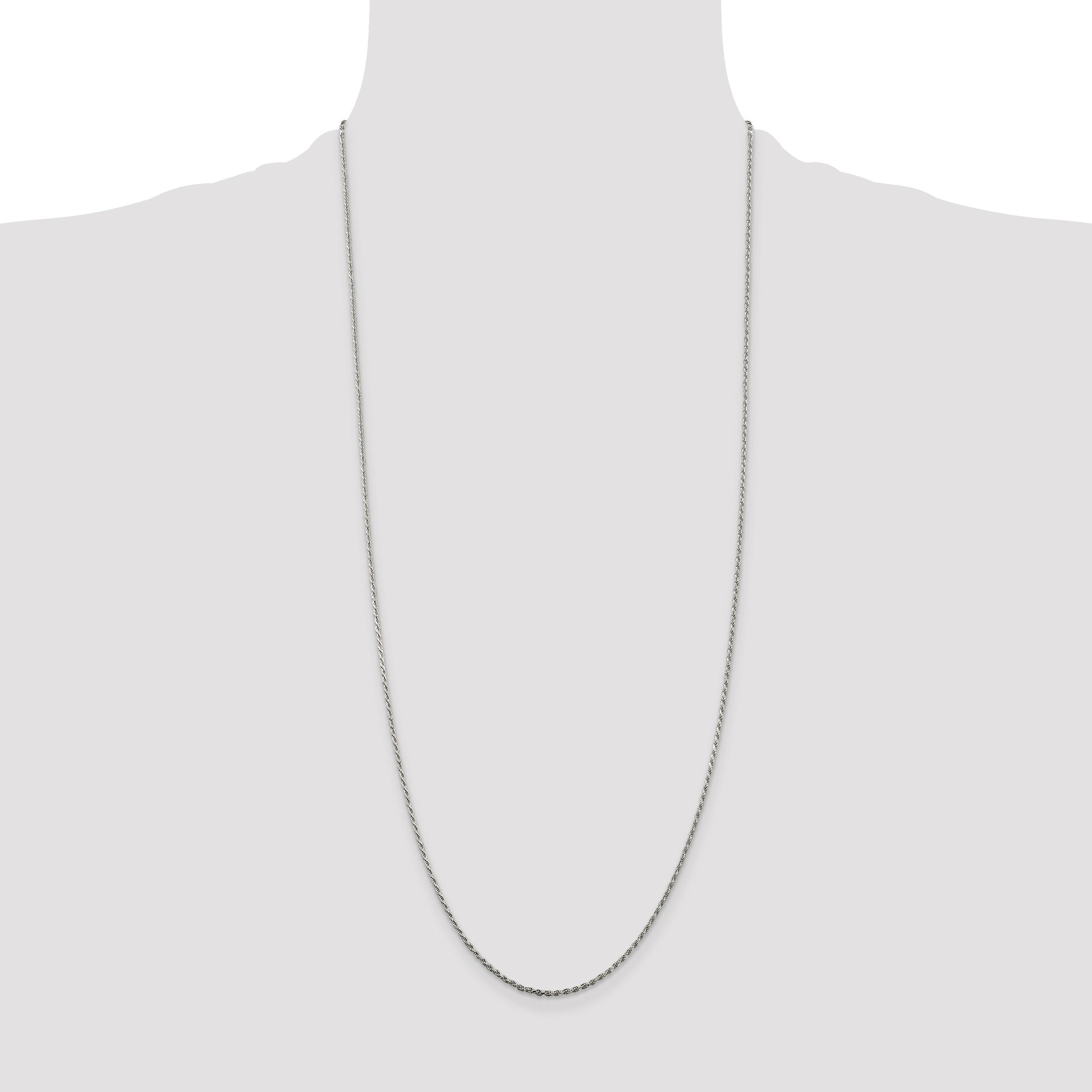 Sterling Silver 1.5mm Diamond-cut Rope Chain