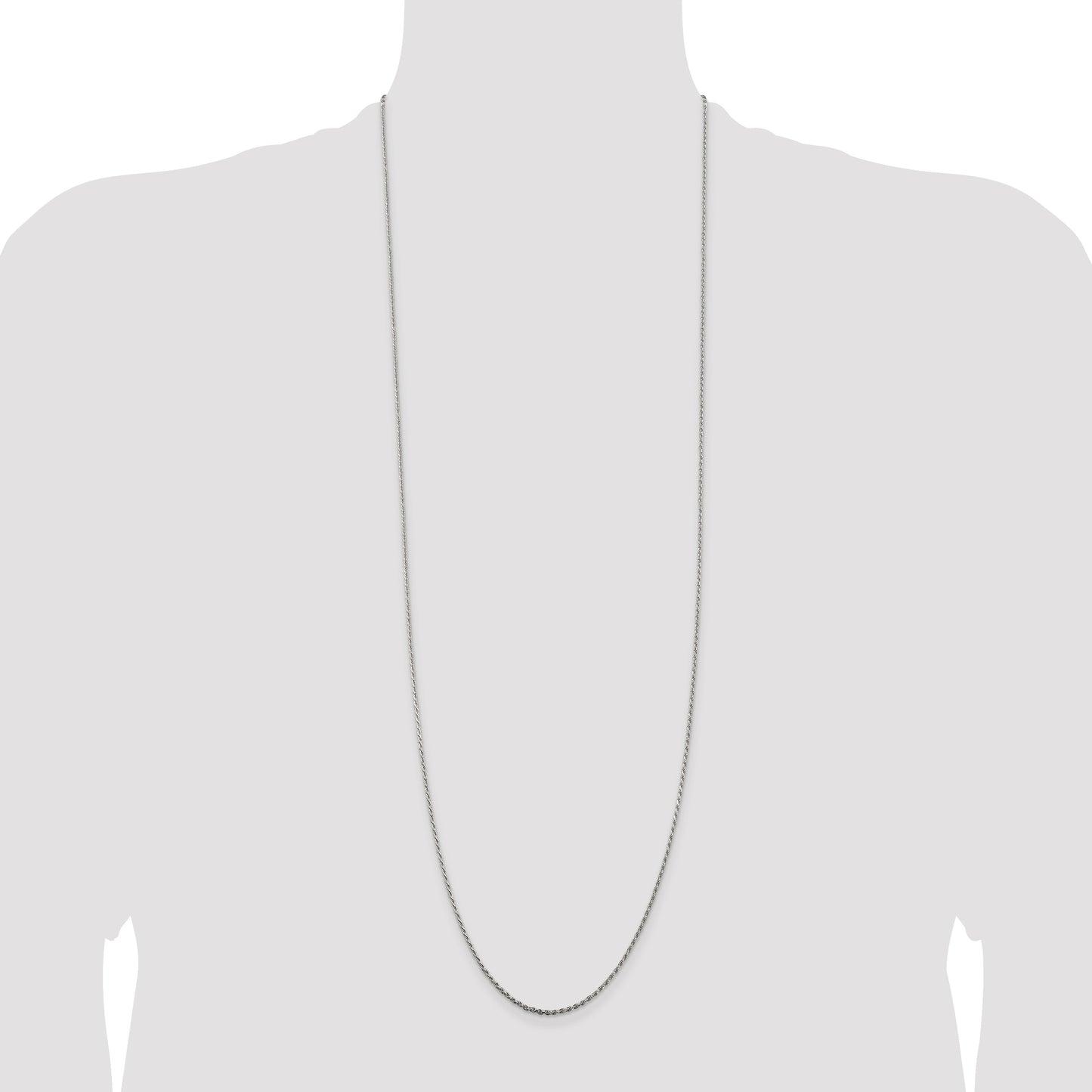 Sterling Silver 1.5mm Diamond-cut Rope Chain