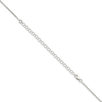 Sterling Silver 1.5mm Diamond-cut Rope Chain w/4in ext.