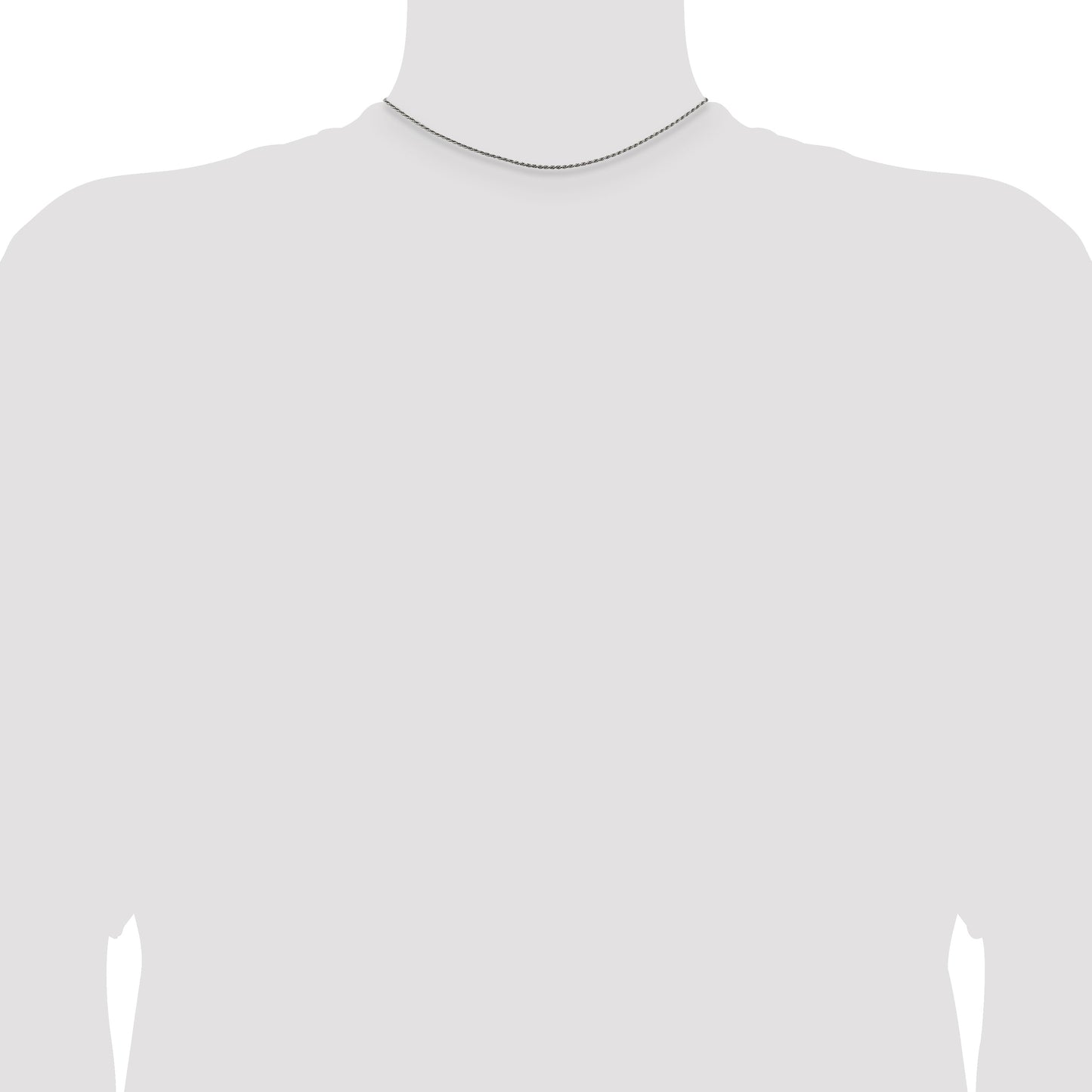 Sterling Silver Rhodium-plated 1.5mm Diamond-cut Rope Chain
