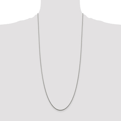 Sterling Silver Rhodium-plated 1.5mm Diamond-cut Rope Chain