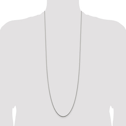 Sterling Silver Rhodium-plated 1.5mm Diamond-cut Rope Chain