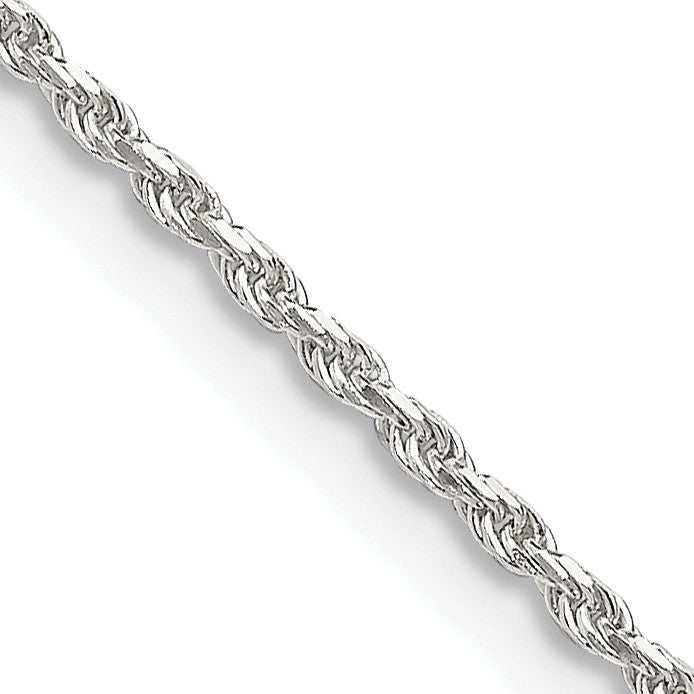 Sterling Silver 1.5mm Diamond-cut Rope Chain w/4in ext.