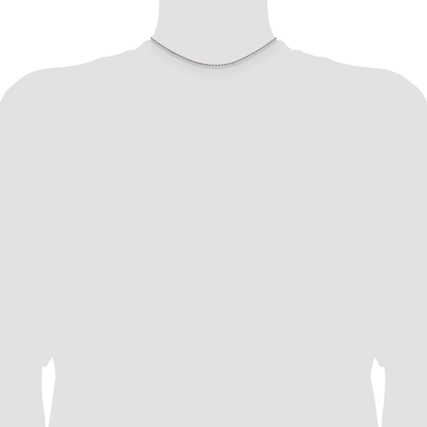 Sterling Silver 1.7mm Diamond-cut Rope Chain