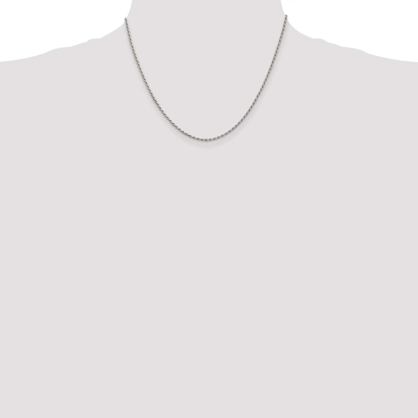 Sterling Silver 1.7mm Diamond-cut Rope Chain