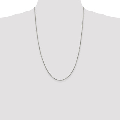 Sterling Silver 1.7mm Diamond-cut Rope Chain