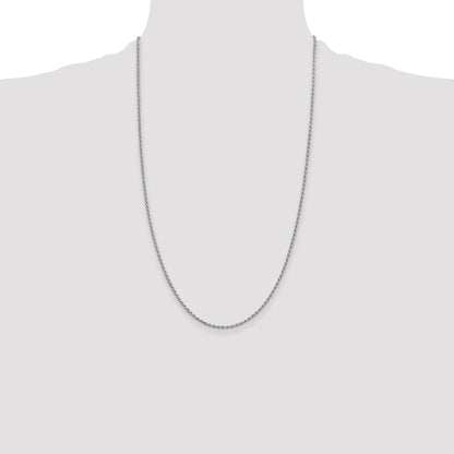 Sterling Silver 1.7mm Diamond-cut Rope Chain