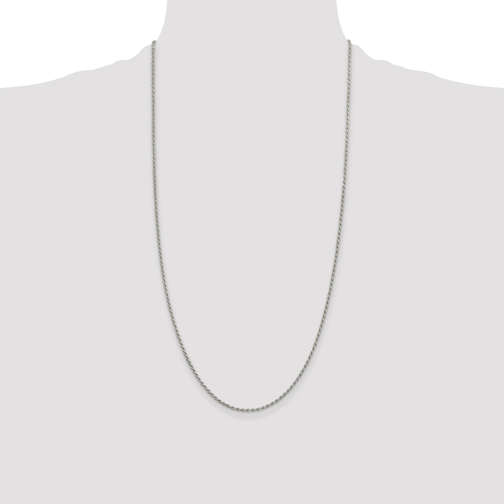 Sterling Silver 1.7mm Diamond-cut Rope Chain