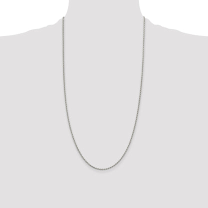 Sterling Silver 1.7mm Diamond-cut Rope Chain