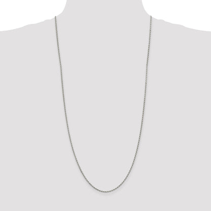 Sterling Silver 1.7mm Diamond-cut Rope Chain