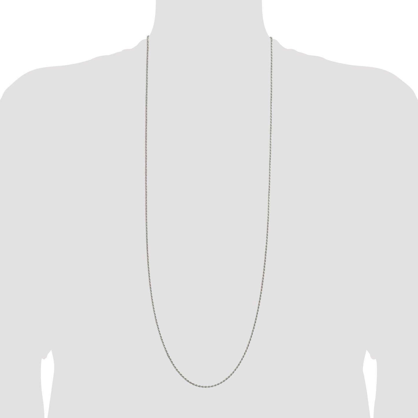 Sterling Silver 1.7mm Diamond-cut Rope Chain