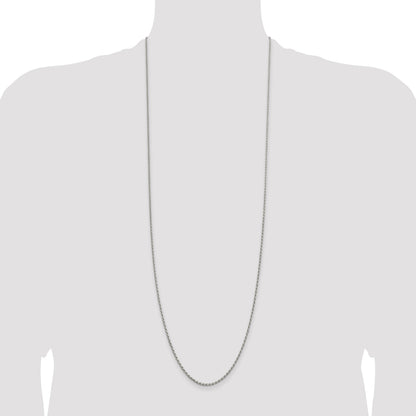 Sterling Silver Rhodium-plated 1.7mm Diamond-cut Rope Chain
