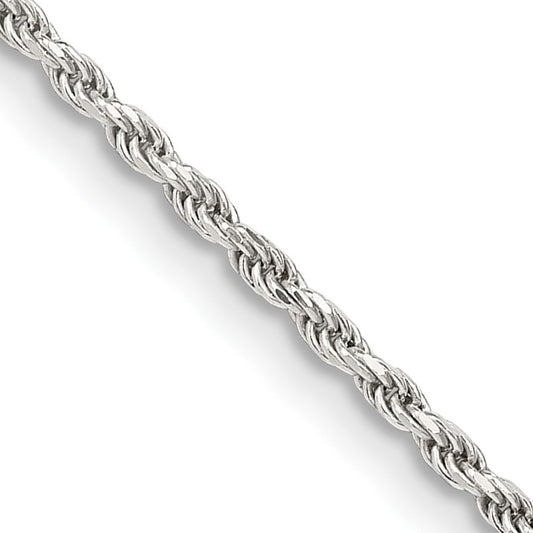Sterling Silver 1.7mm Diamond-cut Rope Chain w/4in ext.
