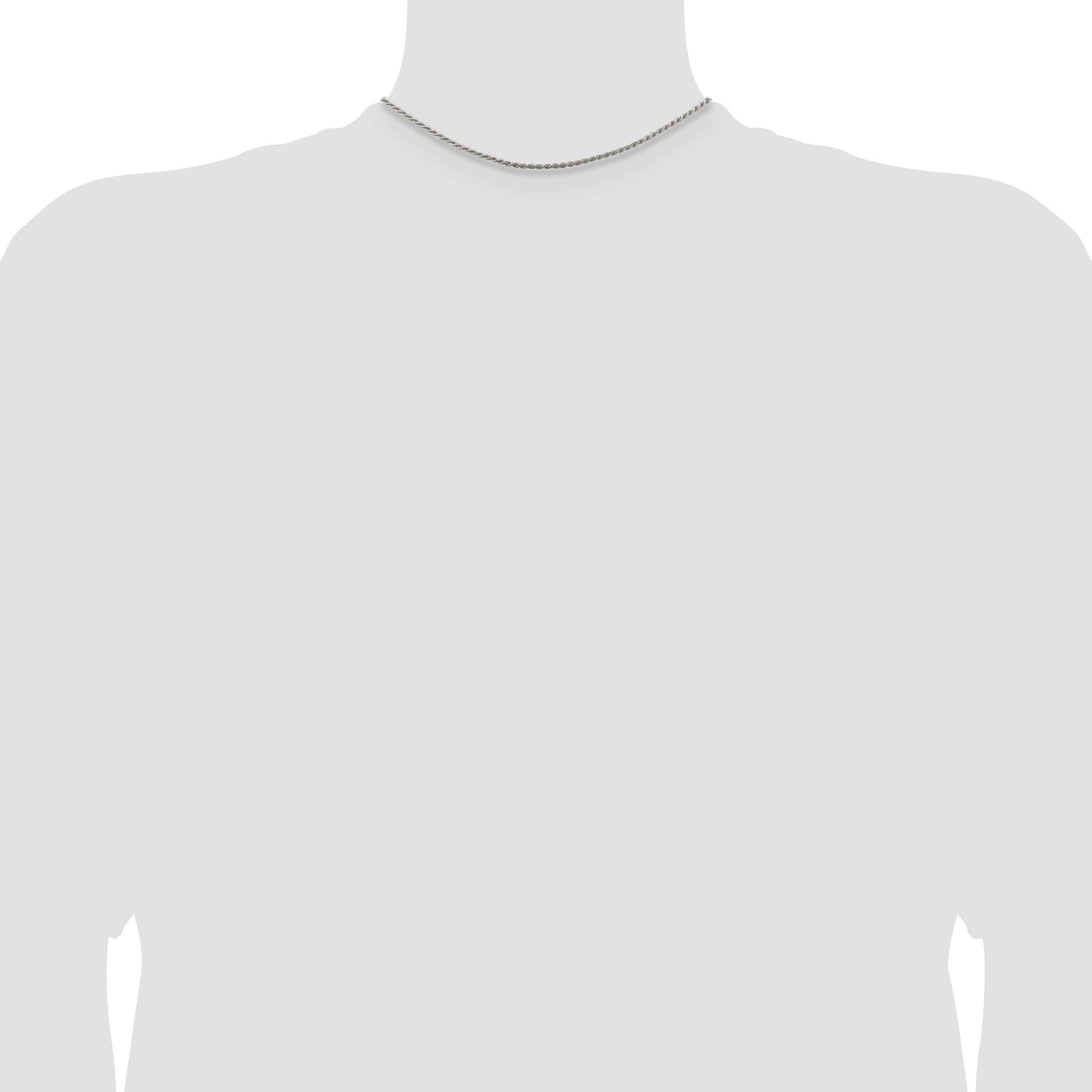 Sterling Silver 1.85mm Diamond-cut Rope Chain